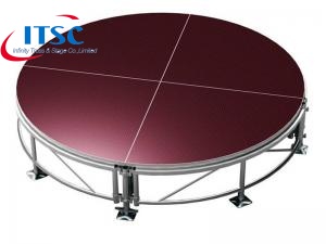 8ft Dia Round Stage with 4x4ft Aluminum Portable Stage Kits