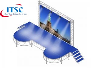 Custom Outdoor Concert Stage System with backdrops