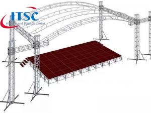 7x3m Small Portable Stage Curved Box Truss Roof