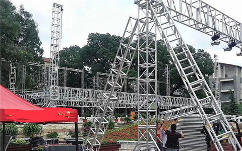 Aluminum lighting Truss for sale is under construction in Beijing for 2020 New Year Celebration