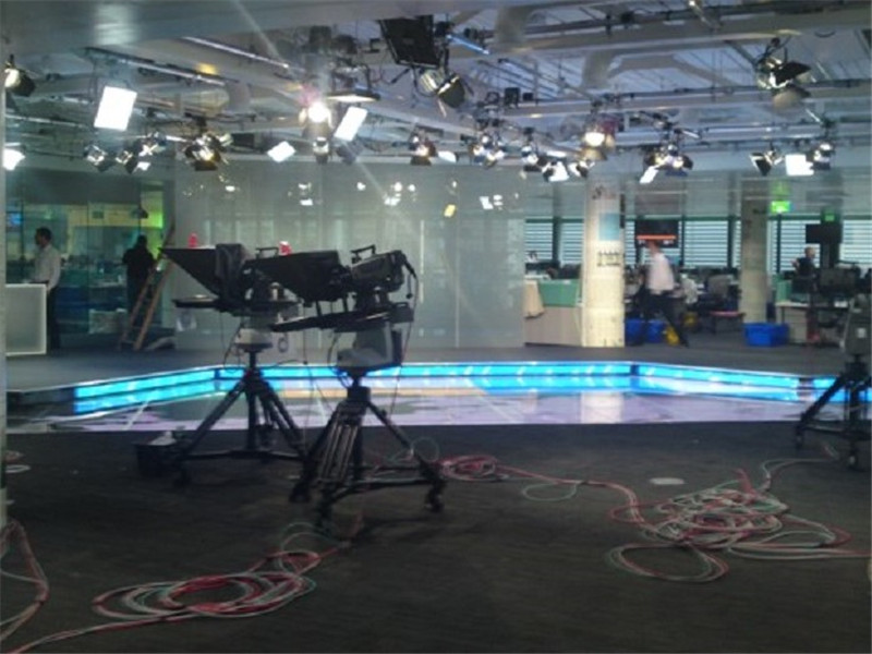 TV news studio spotlight truss stage equipment