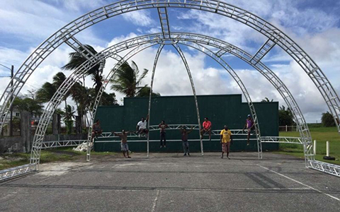 Dome Truss frame structure in Nigeria for out door churches events