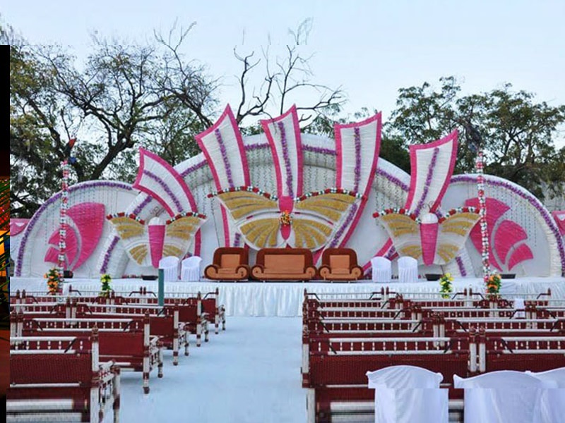Outdoor Stylish flower wedding stage reception decoration
