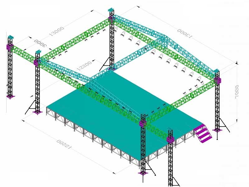 truss stage setup