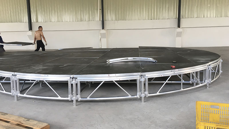 circular stage platform lighted