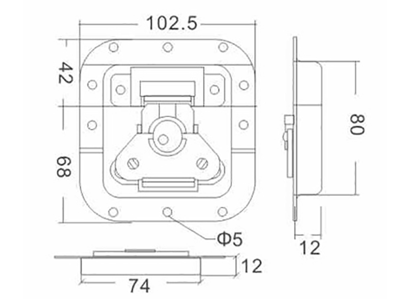 recessed butterfly latch slam