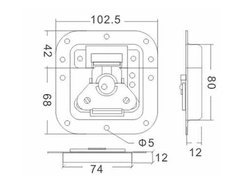 recessed butterfly latch door