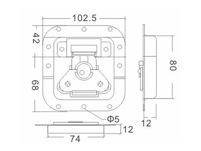 Medium Spring-loaded Recessed Handle