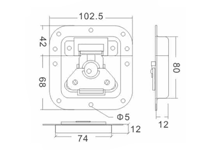 medium butterfly latch for case