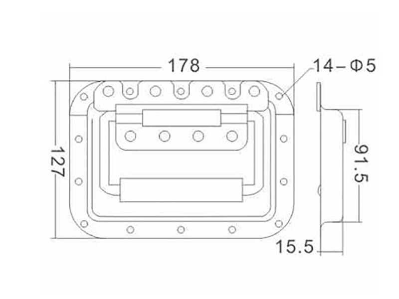 large recessed handle open latches