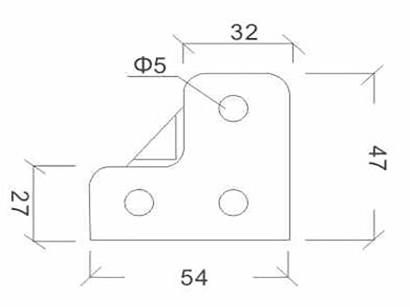 corner bracket with offset large