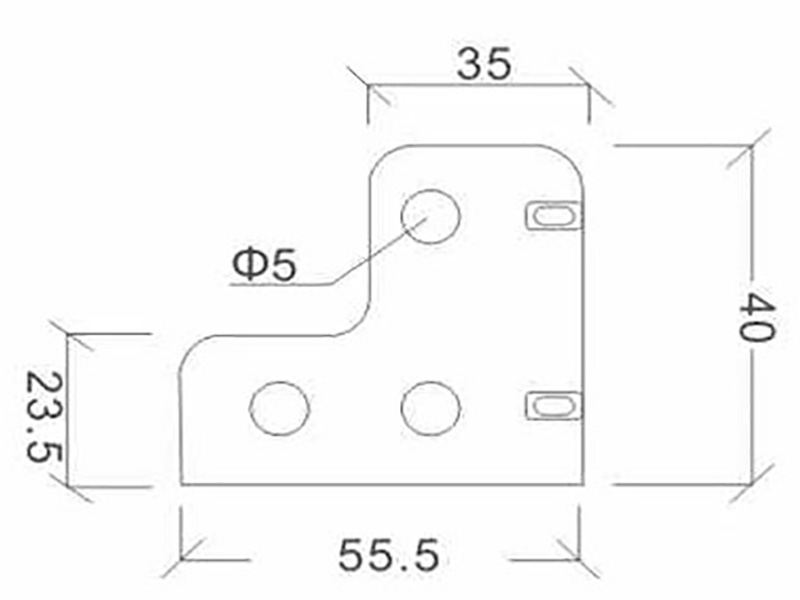 corner brace with ribs corner