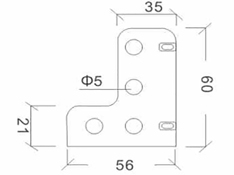 corner brace with ribs angle