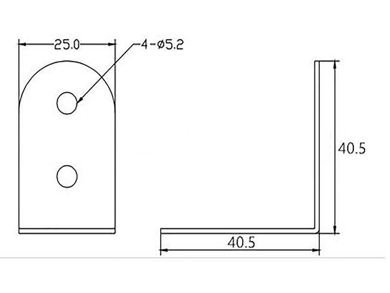 4 hole right angle bracket