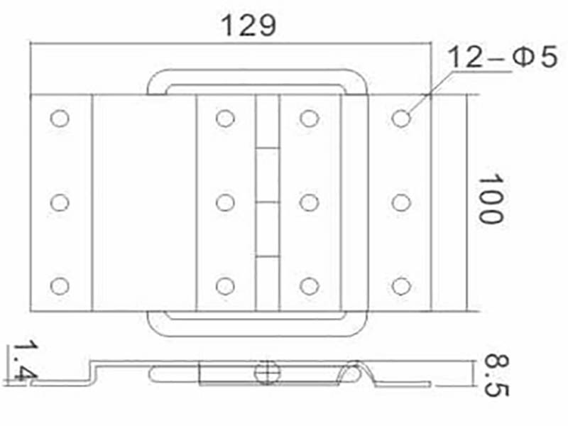 Metal Large Strut hinges lid