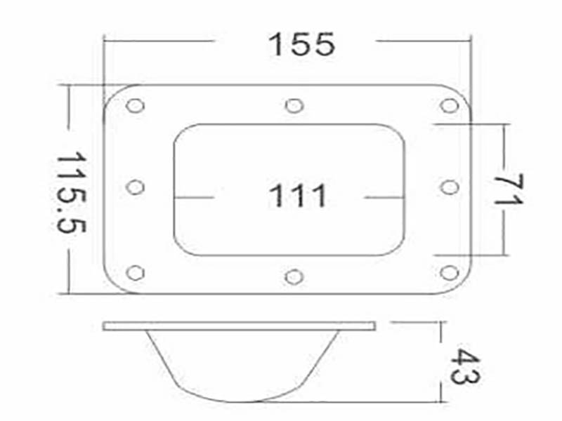 flight case recessed castor dish 