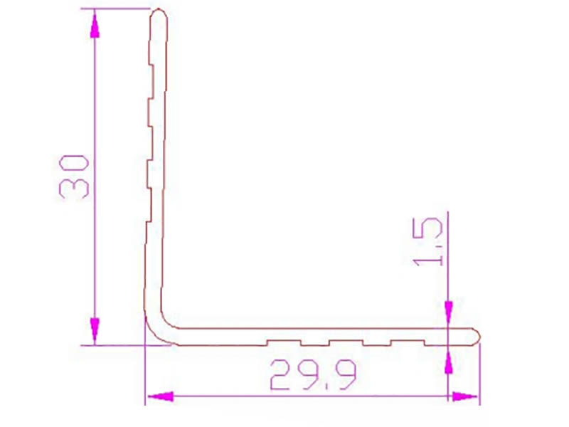 Aluminium single angle corner