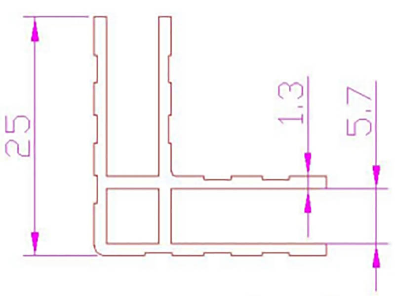 double angle extrusion profile