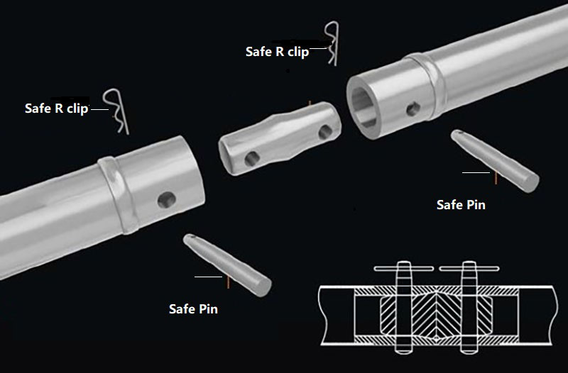 steel spigot conical coupler pin