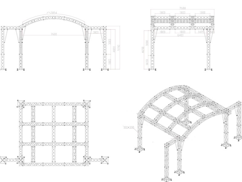 aluminium stage truss roof design