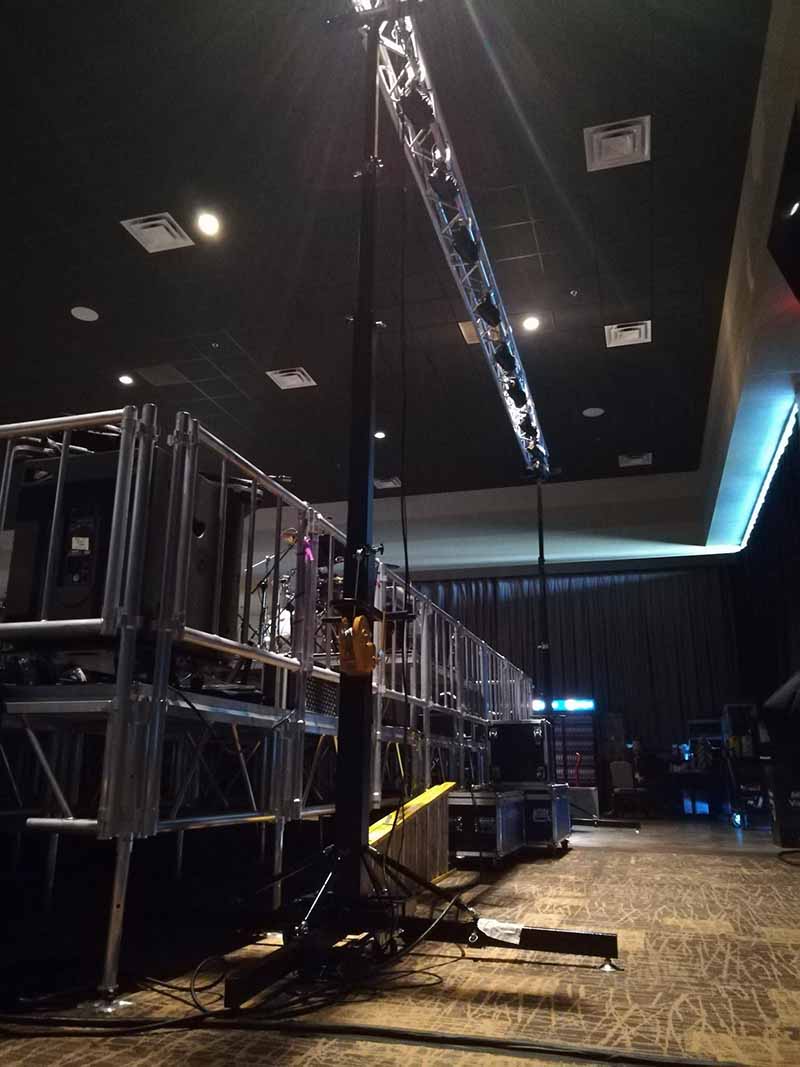 dj stand with lighting rig