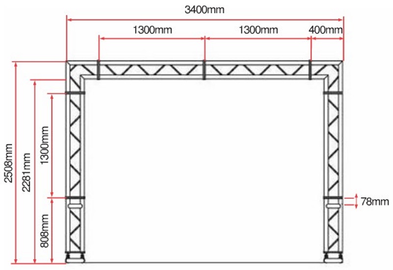 Aluminum truss arch kit size