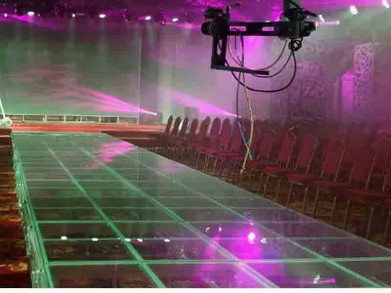 modern LED glass stage for weddings