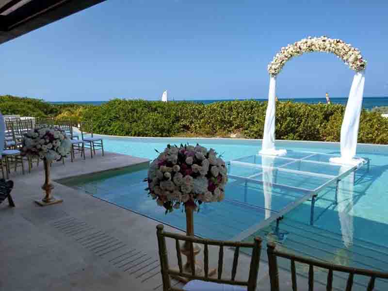 wedding glass stage design