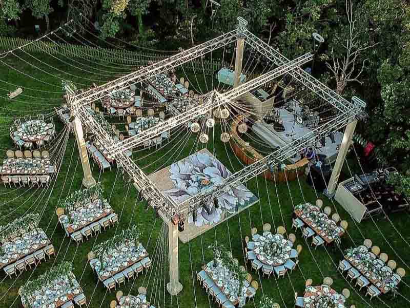 Box Trusses for Wedding Tent Setup