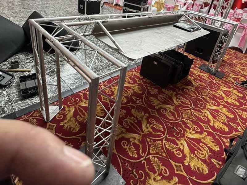 box truss for wedding DJ booth