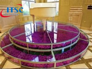 3m Dia Portable Glass  Round Wedding Stage