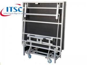 4x8 Aluminium Portable Folding Mobile Stage Deck Platform on wheels for sale