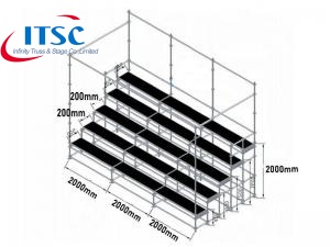 6x5m Indoor Portable canopy covered bleachers seats for sale