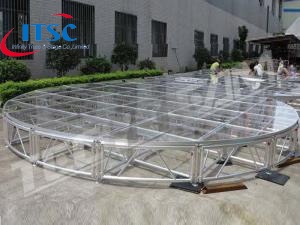 6m Dia Clear Acrylic Round Portable ground Stage for Wedding