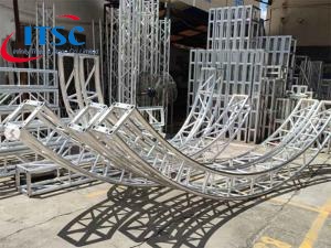 300mm Aluminium Bolted Curved Box Truss For Sale