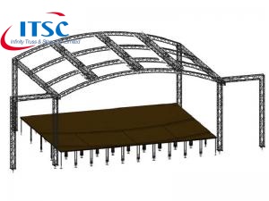 7.6m heavy duty curved arched roof truss stage for sale
