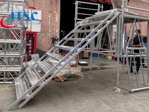 9 step aluminum stairs assembly  for 2m H portable stage