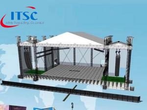 aluminum truss stages with roofing and support 
