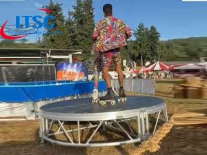 8ft Dia Round Stage with 4x4ft Aluminum Portable Stage Kits