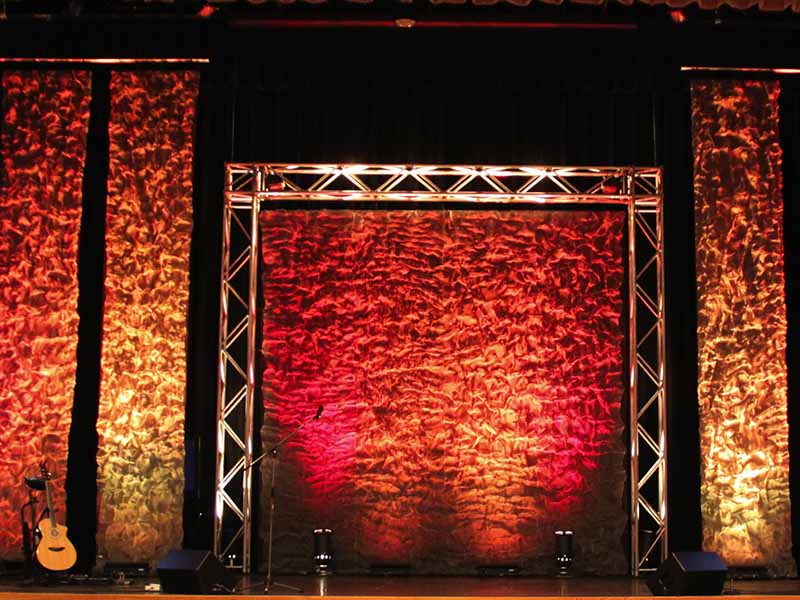 Church stage is usually decorated with lighting truss rigging with led lighting