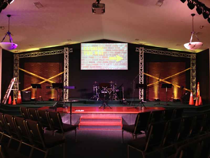 Cheap Church Stage Design with contemporary stage truss roof covers