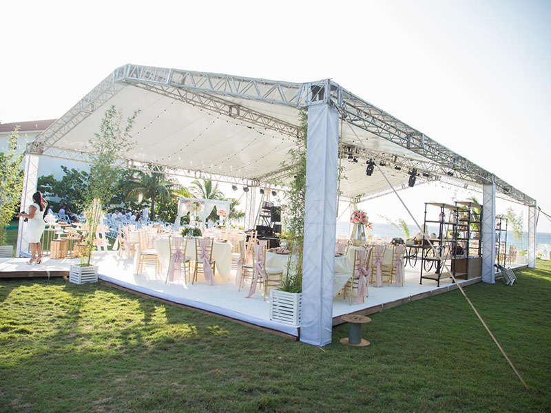 Hindu modern white wedding stage truss roof for outdoor marriage