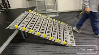How to install an aluminium foldable ramp for portable stage systems?