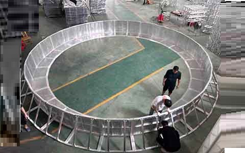 Mojo barricading circle for circus in USA