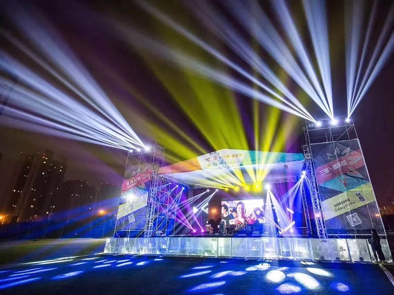 Large concert event stages for outdoor festival entertainment 